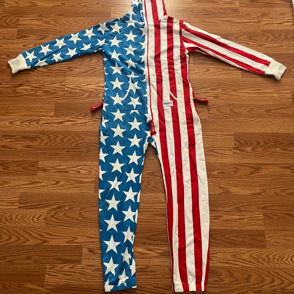 Tipsy Elves American Flag Patriotic Stars and Stripes Jumpsuit